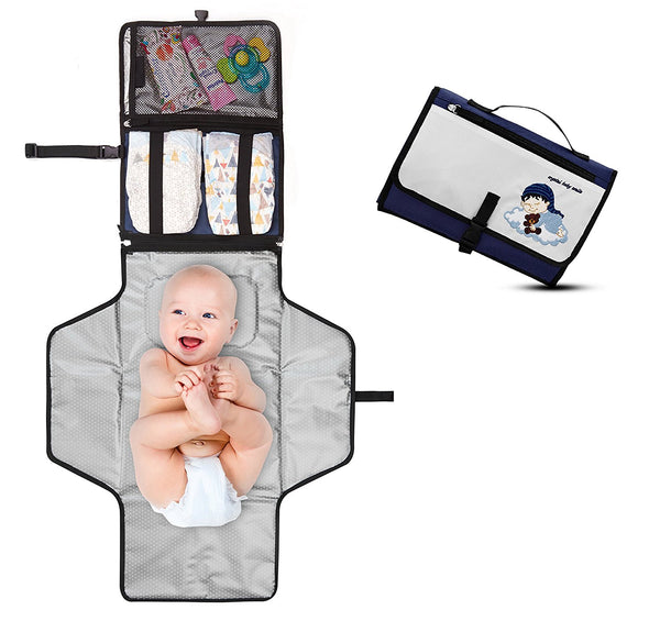 Portable Diaper Changing Pad - Premium Quality Travel Changing Station Kit - Entirely Padded Mat - Mesh and Zippered Pockets - Hassle-free Diapering ON THE GO! - Best of Baby Shower Gifts!-Baby Dream